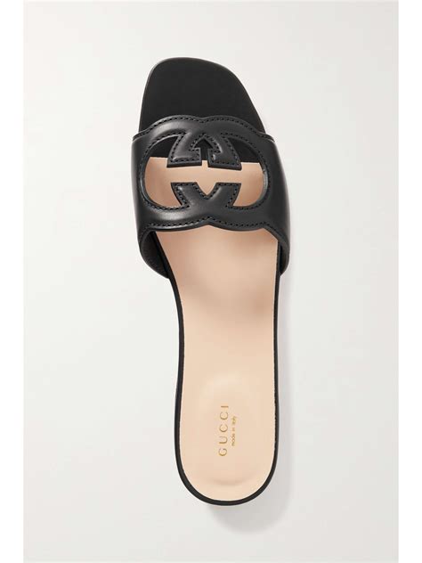 gucci cut out leather slides|gucci leather slides sale.